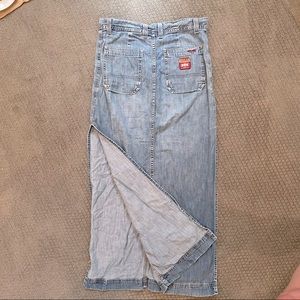 Vintage Lucky Brand Denim Maxi Skirt w side slits to show a little leg. Sz 4/27